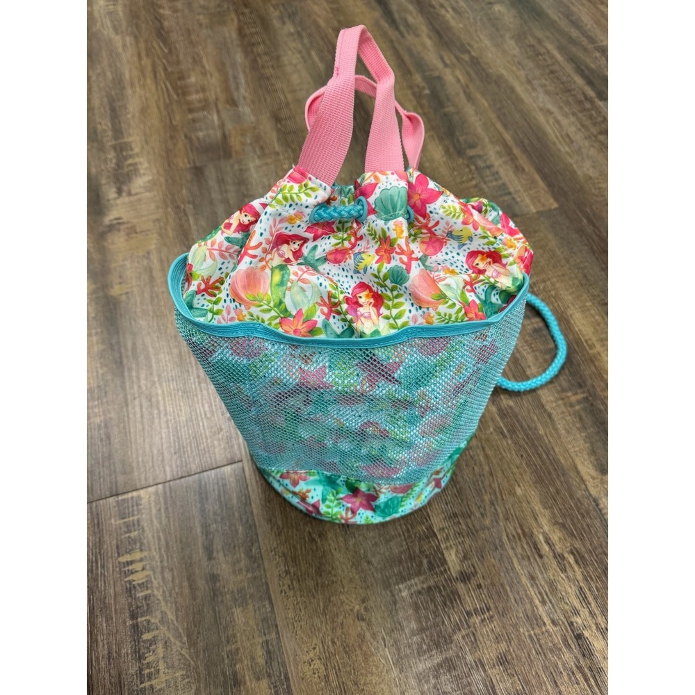 Disney Drawstring Backpack Unisex One Size Multicolor Floral Mesh Pocket - Picture 8 of 16